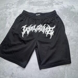 Welcome Skateboards Mesh Shorts Mens Medium Black Graphic Logo Skate Streetwear